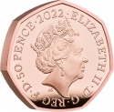 50 Pence 2022, Sp# H104, United Kingdom (Great Britain), Elizabeth II, 70th Anniversary of the Accession of Elizabeth II to the Throne, Platinum Jubilee