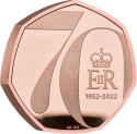 50 Pence 2022, Sp# H104, United Kingdom (Great Britain), Elizabeth II, 70th Anniversary of the Accession of Elizabeth II to the Throne, Platinum Jubilee
