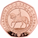 50 Pence 2022, Sp# H103, United Kingdom (Great Britain), Elizabeth II, 70th Anniversary of the Accession of Elizabeth II to the Throne, Platinum Jubilee