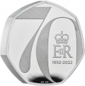50 Pence 2022, Sp# H103, United Kingdom (Great Britain), Elizabeth II, 70th Anniversary of the Accession of Elizabeth II to the Throne, Platinum Jubilee