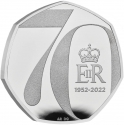 50 Pence 2022, Sp# H103, United Kingdom (Great Britain), Elizabeth II, 70th Anniversary of the Accession of Elizabeth II to the Throne, Platinum Jubilee