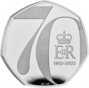 50 Pence 2022, Sp# H103, United Kingdom (Great Britain), Elizabeth II, 70th Anniversary of the Accession of Elizabeth II to the Throne, Platinum Jubilee