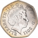 50 Pence 2011, KM# 1172, United Kingdom (Great Britain), Elizabeth II, London 2012 Summer Olympics, Rowing