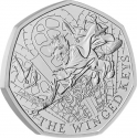 50 Pence 2024, United Kingdom (Great Britain), Charles III, 25th Anniversary of Harry Potter Magic, Winged Keys