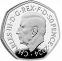 50 Pence 2024, United Kingdom (Great Britain), Charles III, 25th Anniversary of Harry Potter Magic, Winged Keys