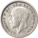6 Pence 1926-1927, KM# 828, United Kingdom (Great Britain), George V