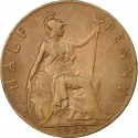 1/2 Penny 1911-1925, KM# 809, United Kingdom (Great Britain), George V