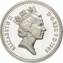 1 Pound 1989, KM# P9, United Kingdom (Great Britain), Elizabeth II, Royal Diadem, Scottish Thistle