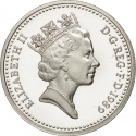1 Pound 1989, KM# 959a, United Kingdom (Great Britain), Elizabeth II, Royal Diadem, Scottish Thistle