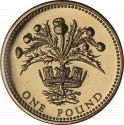 1 Pound 1989, KM# 959, United Kingdom (Great Britain), Elizabeth II, Royal Diadem, Scottish Thistle