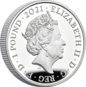 1 Pound 2021, Sp# AW2, United Kingdom (Great Britain), Elizabeth II, Treasury of Tales, Through the Looking-Glass