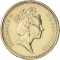 1 Pound 1985-1990, KM# 941, United Kingdom (Great Britain), Elizabeth II, Royal Diadem, Welsh Leek