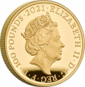 100 Pounds 2021, Sp# AW13, United Kingdom (Great Britain), Elizabeth II, Treasury of Tales, Alice's Adventures In Wonderland