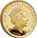 100 Pounds 2022, Sp# CLCG9, United Kingdom (Great Britain), Elizabeth II, Chinese Zodiac, Year of the Tiger