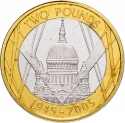 2 Pounds 2005, KM# 1056, United Kingdom (Great Britain), Elizabeth II, 60th Anniversary of WWII Victory