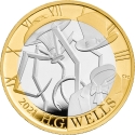 2 Pounds 2021, Sp# K63, United Kingdom (Great Britain), Elizabeth II, 75th Anniversary of Death of H. G. Wells