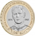 2 Pounds 2024, United Kingdom (Great Britain), Charles III, 150th Anniversary of Birth of Sir Winston Churchill