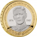 2 Pounds 2024, United Kingdom (Great Britain), Charles III, 150th Anniversary of Birth of Sir Winston Churchill