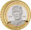2 Pounds 2024, United Kingdom (Great Britain), Charles III, 150th Anniversary of Birth of Sir Winston Churchill