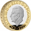 2 Pounds 2025, United Kingdom (Great Britain), Charles III, HMS Belfast