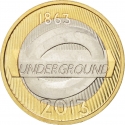 2 Pounds 2013, KM# 1240, United Kingdom (Great Britain), Elizabeth II, 150th Anniversary of London Underground, Roundel