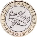 2 Pounds 2016, KM# 1384, United Kingdom (Great Britain), Elizabeth II, 400th Anniversary of Death of William Shakespeare, Shakespeare Histories