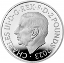 2 Pounds 2023, United Kingdom (Great Britain), Charles III, Music Legends, Shirley Bassey