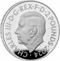 2 Pounds 2024, United Kingdom (Great Britain), Charles III, Royal Tudor Beasts, Tudor Dragon