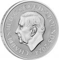 2 Pounds 2024, United Kingdom (Great Britain), Charles III, Royal Tudor Beasts, Tudor Dragon