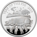 2 Pounds 2019, Sp# CLCB6, United Kingdom (Great Britain), Elizabeth II, Chinese Zodiac, Year of the Pig
