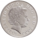 5 Pounds 2000, KM# 1007a, United Kingdom (Great Britain), Elizabeth II, 100th Anniversary of Birth of the Queen Mother