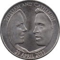 5 Pounds 2011, KM# 1203, United Kingdom (Great Britain), Elizabeth II, Wedding of Prince William and Catherine Middleton