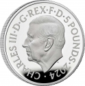 5 Pounds 2024, United Kingdom (Great Britain), Charles III, Buckingham Palace