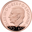 5 Pounds 2024, United Kingdom (Great Britain), Charles III, Buckingham Palace