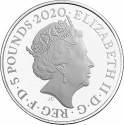 5 Pounds 2020, Sp# JB10, United Kingdom (Great Britain), Elizabeth II, James Bond, Aston Martin DB5