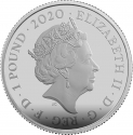1 Pound 2020, Sp# JB1, United Kingdom (Great Britain), Elizabeth II, James Bond, Aston Martin DB5