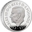 5 Pounds 2023, United Kingdom (Great Britain), Charles III, Great Engravers Collection, The Petition Crown, Quartered Arms
