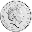 5 Pounds 2023, Sp# TBCCA3, United Kingdom (Great Britain), Elizabeth II, Royal Tudor Beasts, Yale of Beaufort