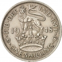 1 Shilling 1947-1948, KM# 863, United Kingdom (Great Britain), George VI