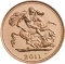 1/2 Sovereign 1998-2015, KM# 1001, United Kingdom (Great Britain), Elizabeth II, Modified reverse (2011-2015)