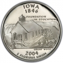 25 Cents 2004, KM# 358a, United States of America (USA), 50 State Quarters Program, Iowa