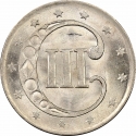 3 Cents 1851-1853, KM# 75, United States of America (USA)