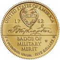 5 Dollars 2022, KM# 762, United States of America (USA), National Purple Heart Hall of Honor