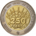 250 Francs 1992-1996, KM# 13, West African States
