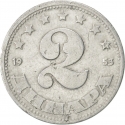 2 Dinara 1953, KM# 31, Yugoslavia