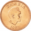 2 Ngwee 1982-1983, KM# 10a, Zambia